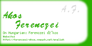 akos ferenczei business card